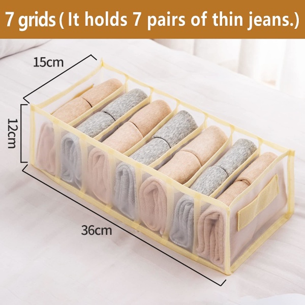 Clothes Organiser,2pcs Wardrobe Organiser Trousers Drawer,folding Mesh Clothes Storage With Handle