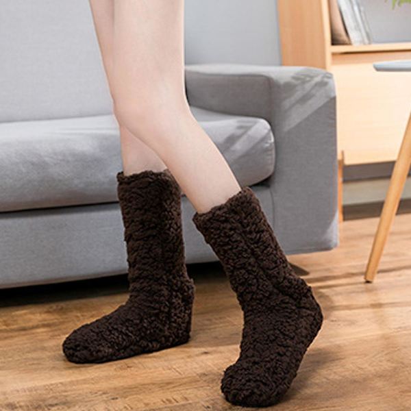 Pelsbenvarmere Over Knee High Fuzzy Sokker Plys Tøffel Strømper Høj Lang Pelsben Vinter Hjem Sove Sokker Til Kvinder Mænd Style 4