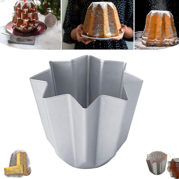 Pandoro-form, ottekantet bageform, pandoro-kageform, slip-let mousse-ostekakeform, anode dyb