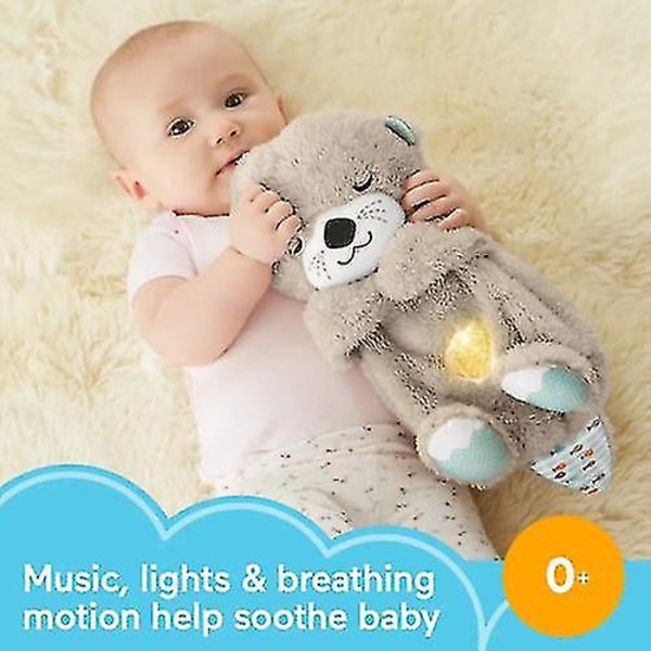 Den seneste beroligende og puttede odder, babysovende plyslegetøj, beroliger nyfødte babyer med beroligende musik og rytmiske bevægelser Kb