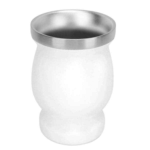 8oz Græskar Tekop Dobbeltvægget Rustfrit Stål Hvid 230ml
