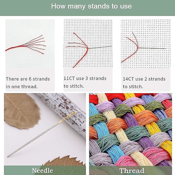 Broderikit för nybörjare 11CT Stämplingskit för nybörjare DIY Broderikit 17X17cm (6,7'X6,7') Giraff & Vänner