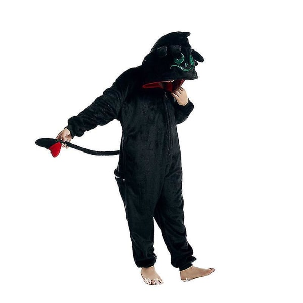 Hampaaton puku lapsille, sarjakuvaeläinlohikäärme, kokovartalo pyjama, Halloween, joulu, yhden kappaleen kigurumi 140