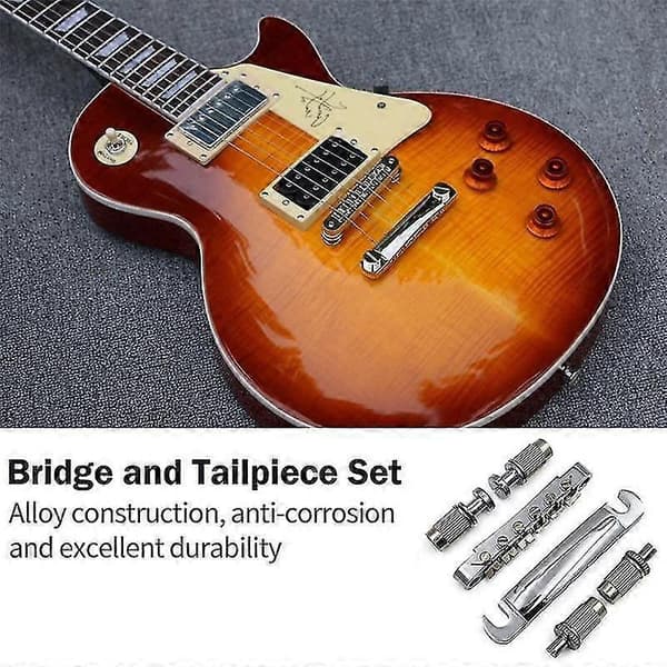 Guitar Bridge Locking Tune-o-matic Bridge og Tailpiece Sæt til LP/SG Elektrisk Guitar Dele Tilbehør Silver