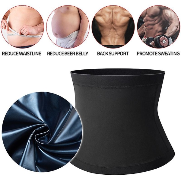 Mænds Mave Reducer Sauna Body Shaper Fitness Sved Trimmer Bælte Taljetræner Mave Slankning Shapewear Taljetræner Korset XXL-3XL