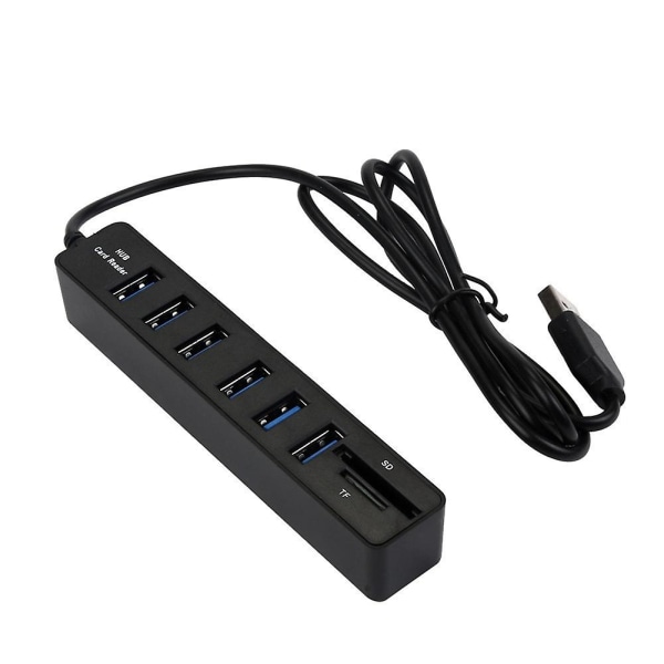 Usb Hub 6 Port Udvidelsesadapter Usb 2.0 Hub Multi Usb Splitter 2.0 Hub Usb-hub Sd/tf Kortlæser Fo