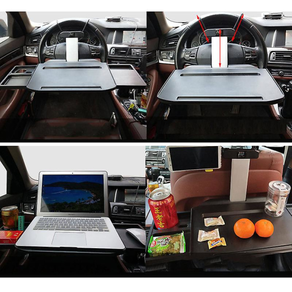 Autoteline Autopöytä Kahviteline Universal auton ohjauspyörä Puhelinteline Taitettava kannettava tietokone Pöytäistuin Autotavaratarjotin - Juomatelineet