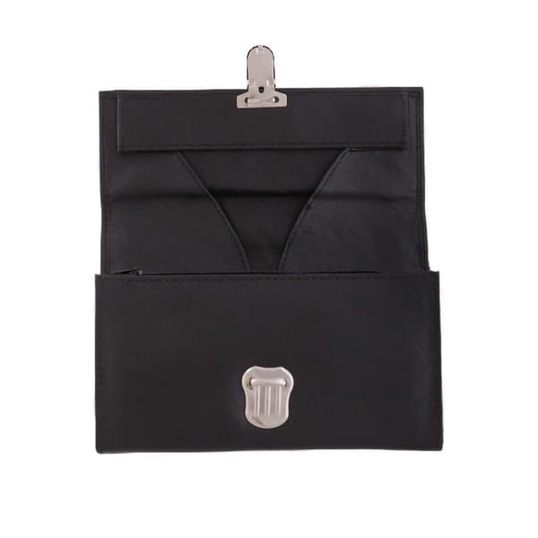 Suuri nahkalompakko vasikannahkaa Musta Black one size