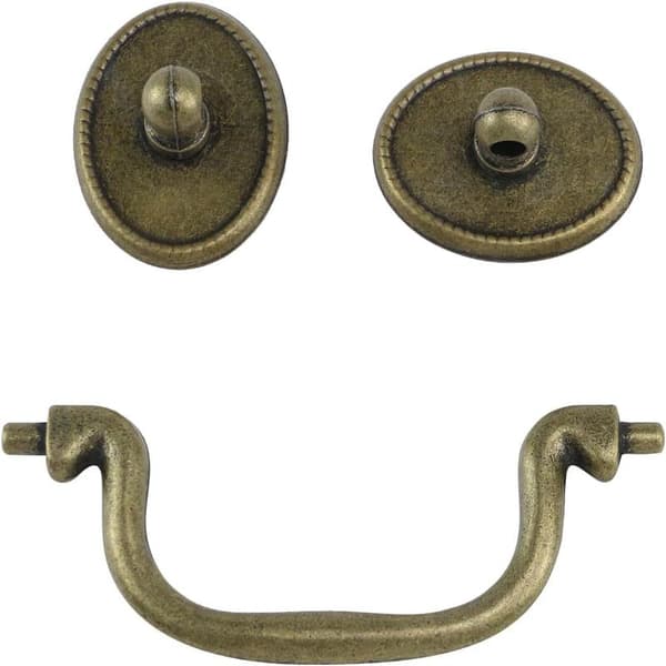 4 pcs with screws Drop Bail Handle Pull 8.5 cm Hole Center Drawer Handle Antique Bronze Cabinet Handle Zinc A