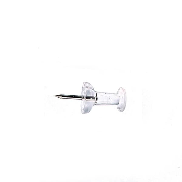 Amazon Basics Push Pins, Klar Plastikhoved, Stålspids, 100-pak