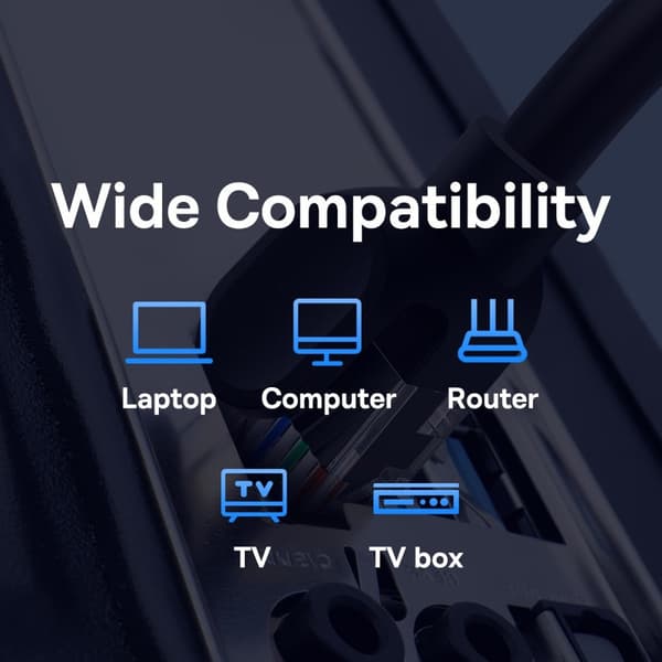 BASEUS 2 m Cat5 RJ45 Netværkskabel Sort