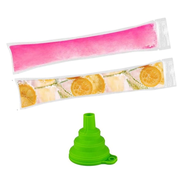 Disposable Popsicle Bags 240pcs Freezer Tubes, Ice Bags With Funnel