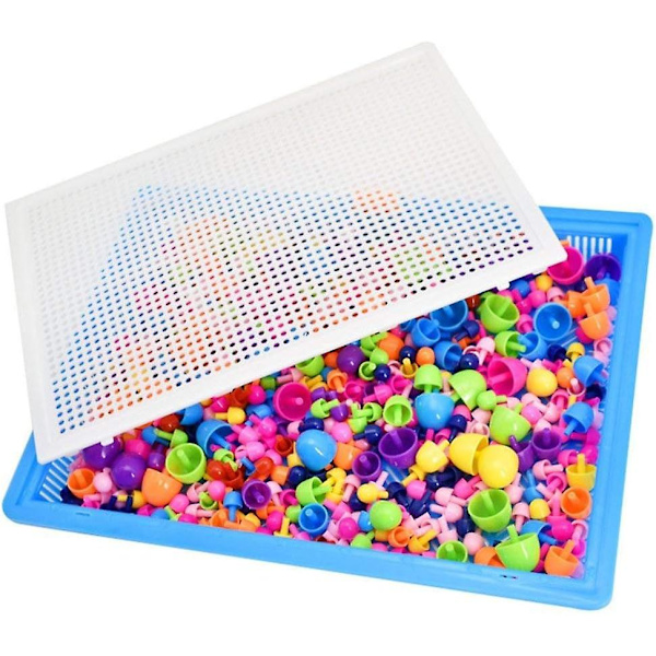 Kreativ mosaikpuslespil 296 stk. magnetisk byggeklods farverigt konstruktionsspil DIY pædagogisk legetøj assorterede farver julefødselsdagsgave til barn B