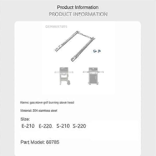 Vaihtopolttinputket Weber Spirit E-210 E-220 S-210 S-220 -grilleihin