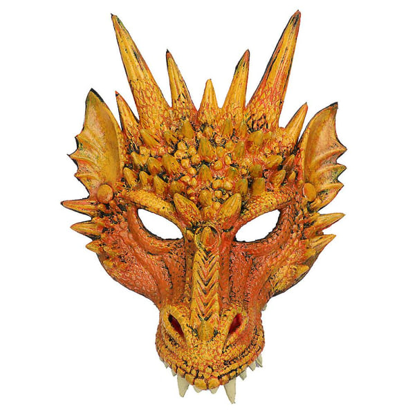 3d Dragon Horror Halloween Mask Voksne Fancy Dress Carnival Props Kostyme Rollespill Yellow