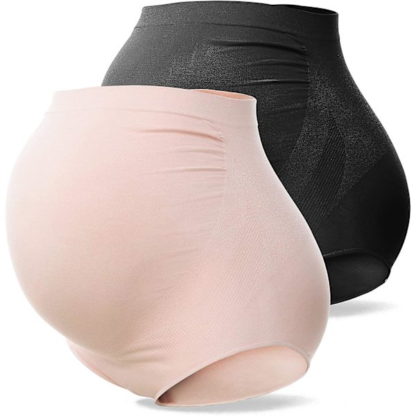 Gravidunderkläder med hög midja, sömlösa, mjuka hipsterkalsonger över magen, 50-140 kg, 2-pack