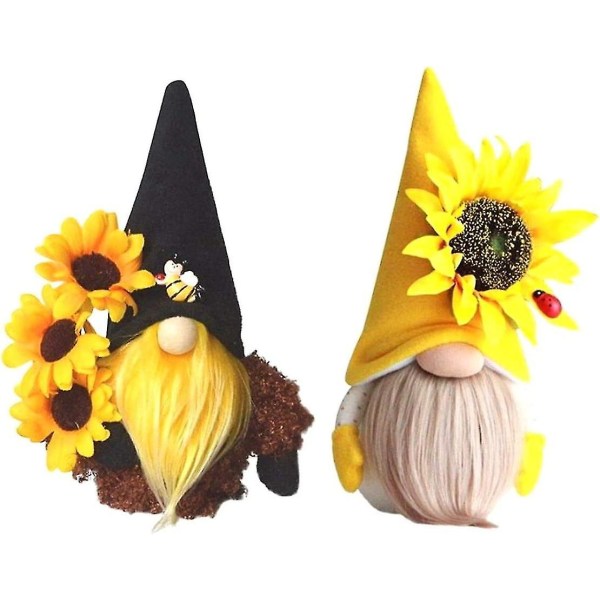 Søde Abeille Solsikke Gnome Plys Uden Ansigt Alfer Afstemning Abeille Mnage Festival Bordfigurer Dekorationer - Sort & Gul