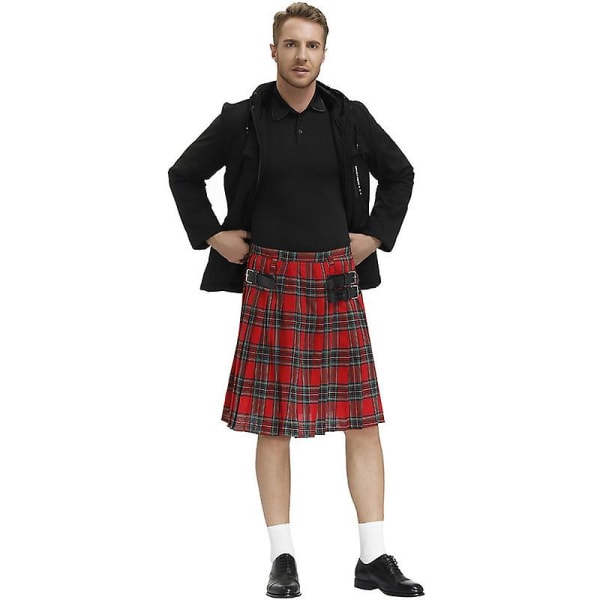 Irsk ternet grøn kilt - skotsk St. Patrick's grøn plisseret kostume Tartan nederdel kilte tøj til mænd og kvinder red M