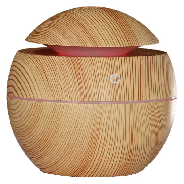 Pieni pallosieni-ilmankostutin Creative Mushroom-puunjyväinen autonkostutin Mykistetty korkea sumu white wood grain