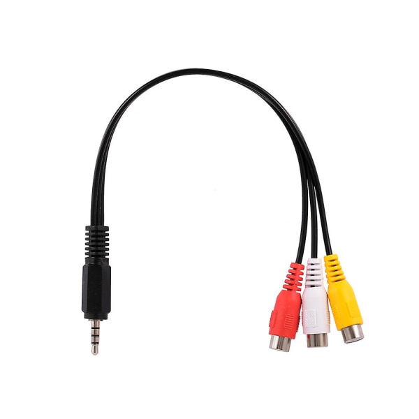 3,5 mm jack till 3 RCA ljudvideokabel hane till 3 RCA honkontakter Högkvalitativ AV-adapterkabel