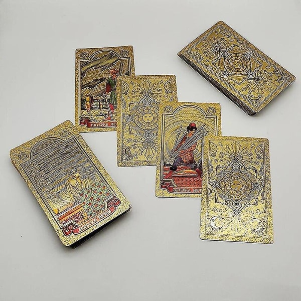 Högkvalitativ guldfolie Tarot Ryska Deluxe spådomskort Förutsägande brädspel för Rysslandsmarknaden Russian Gold