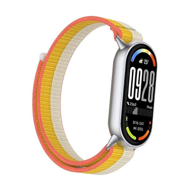 Håndleddsstropp kompatibel med Xiaomi Smart Band 10 / 9 / 8 Magic Tape Nylon Loop Klokkereim Beige