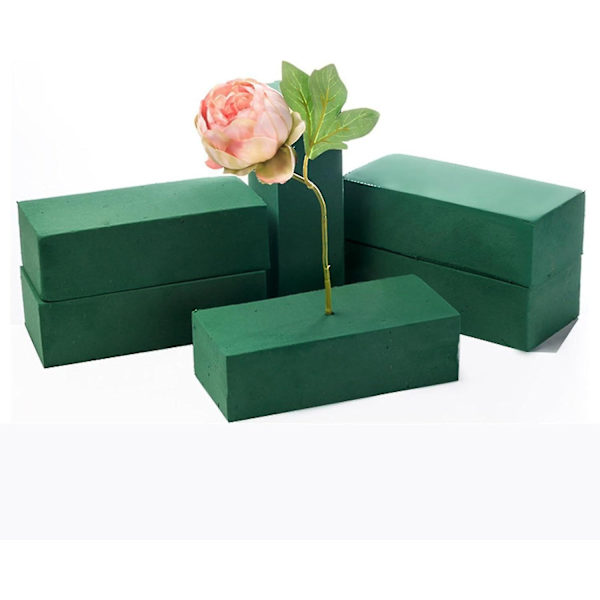 Bærbar grøn blomsterskum blok firkant til DIY blomsterarrangement håndværk midtpunkter - husholdning ferie blomsterhandler bryllup fest (2 stk.)