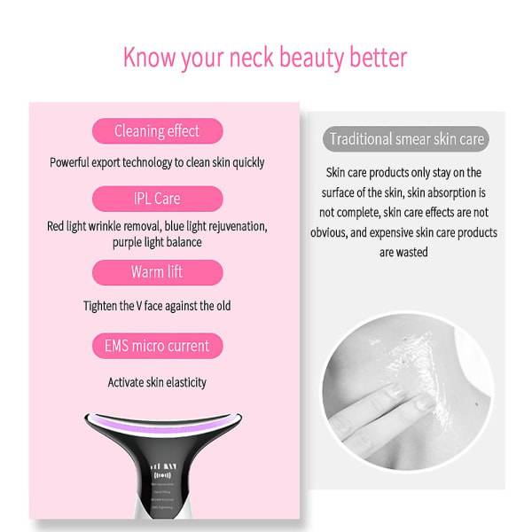 Neck Anti Wrinkle Face Lifting Beauty Device Led Photoni Therapy Ihon kiinteyttäminen