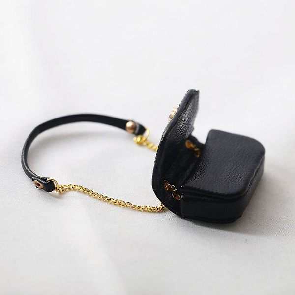 Miniatyr möbler leksak dockhus DIY dekoration tillbehör mini handväska crossbody väska docka tyg