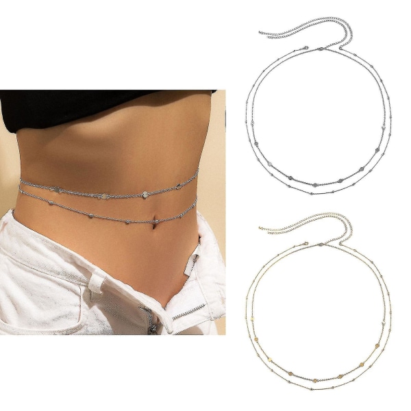 Mavebælte Body Chains Summer Beach Body Accessories Smykker Til Damer Piger Silver