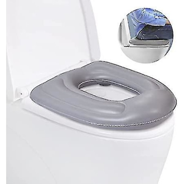 Oppustelig toiletsæde pude, hævet donut pude, højdejusterbart toiletsæde, PVC commode støttepude til voksne, ældre, handicappede, ta