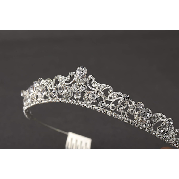 Silver bröllopstiaror och kronor med kam, Rhinestone Brida, ZQKLA