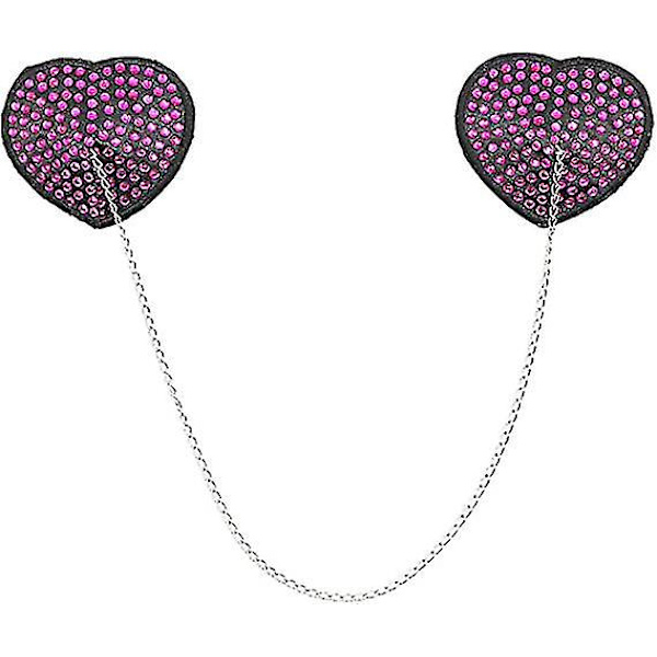 Sexy Cover Pasties Bra Gjenbrukbar Silikon W/punk Lærkjede (2-pakning)