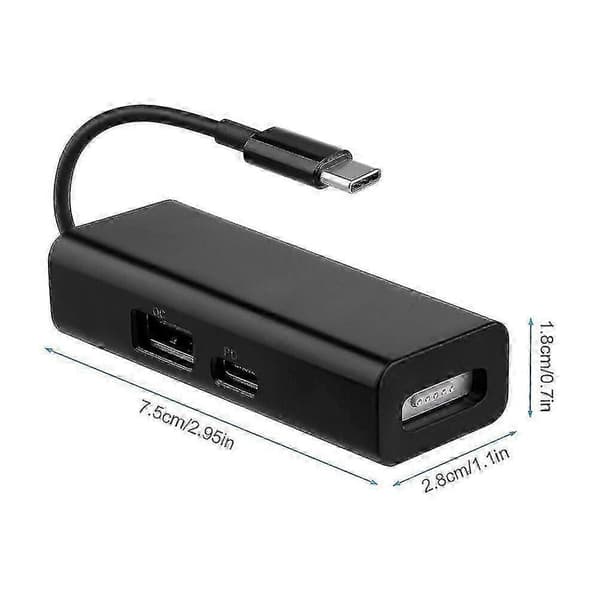 USB-C 3-i-1 MagSafe Adapter Typ C Till MagSafe 1/2 Konverter För Bärbara Datorer Black