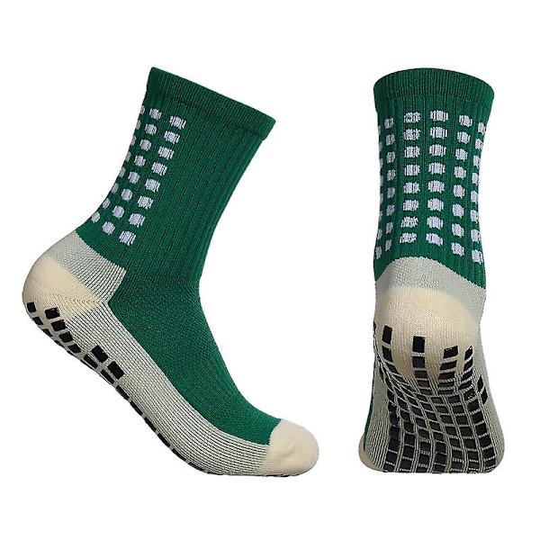 Liukumattomat urheilukengät miehille ja naisille, Grip-sukat jalkapallo, Hengittävät liukumattomat urheilujalkapallosukat urheiluun, vaellukseen, jooga pilates Green