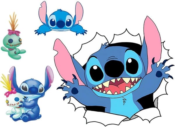 Lilo och Stitch Väggdekaler Barn Tecknad Väggkonst Stitch Vägg