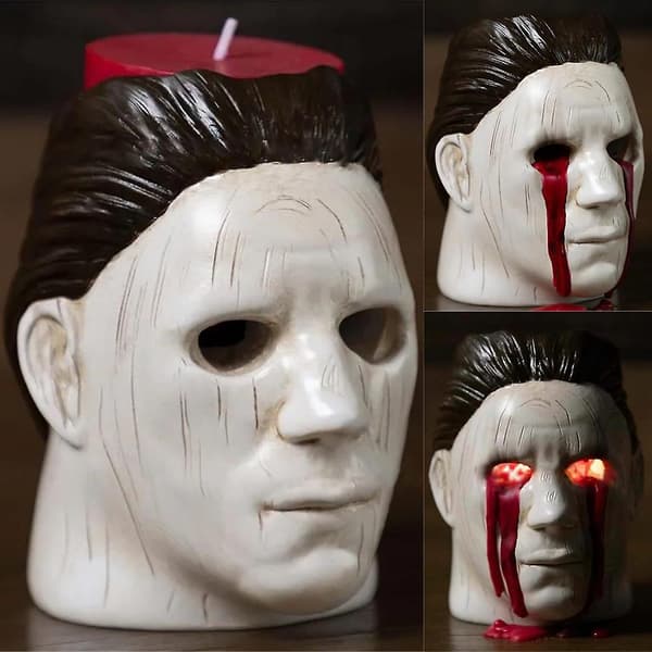 Skummel Tealight-Lysestake Halloween-Lysestake Dekorasjon for Spøkelseshus Candlestick