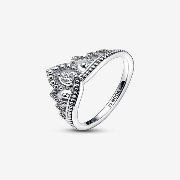 Pandora - Regal Beaded Tiara Ring - Sterling Silver Circumference: 56mm