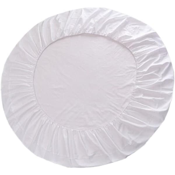 Round Fitted Cotton Sheet, Round Fitted Sheet - White