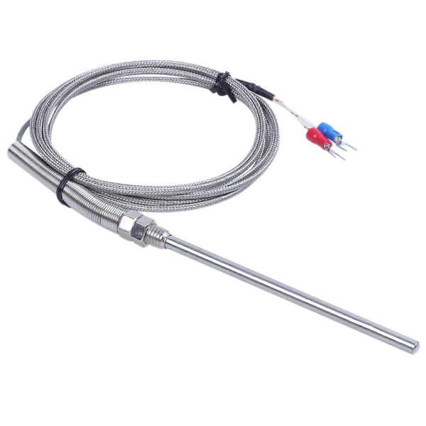 K Typ 0-800 Grader Celsius Termoelement Probsensorer 2M 6.5Ft Silver Tone