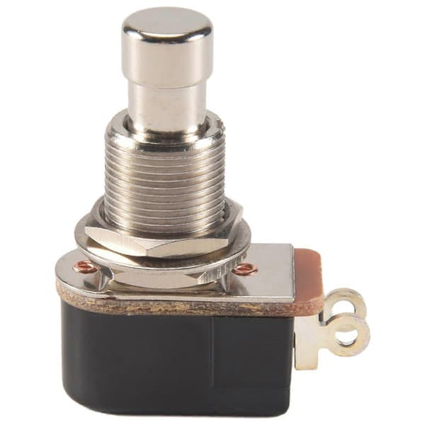Gitarpedal 2-pin SPST Momentan Effekt Trykknapp Fotbryter Silver  Black