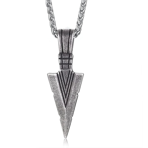 Halsband för män Viking Traingle Arrowhead: Triangle Pendant för män med 60 cm