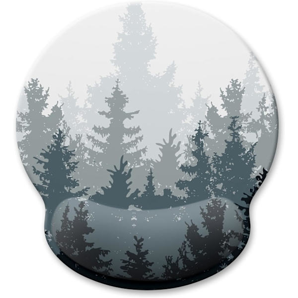 Ergonomisk musematte med håndleddstøtte, Forest Memory Foam håndleddstøtte musematter, smertelindrende musematte for spillarbeid Menn Kvinner