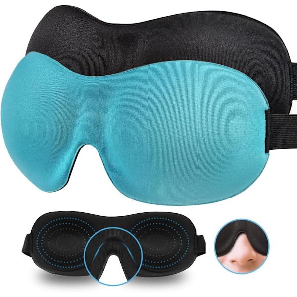 leep Mask Invisible Alar Deep Orbit 3D -silmämaski, erittäin kevyt ja mukava unimaski, silmäunimaski matkustamiseen, päiväunille, vuorotyöhön blue +black