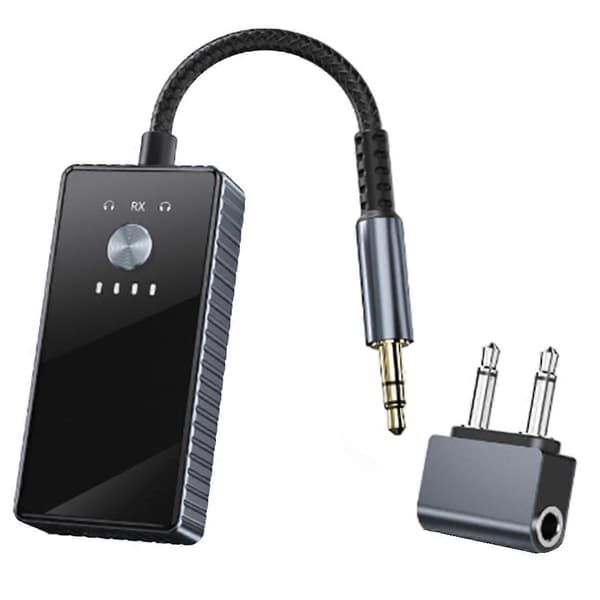 Bluetooth 5.2-sender, 3,5 mm AUX-kontakt og Bluetooth-mottaker