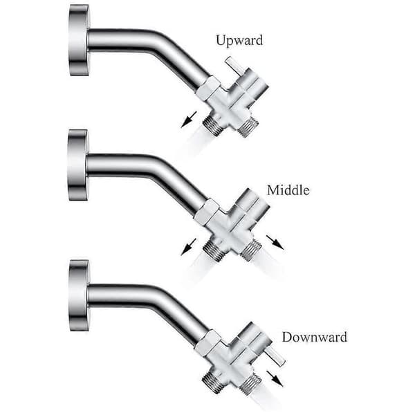 3-vejs solid metal brusearmsomskifter med håndbruserbeslag Silver One Size
