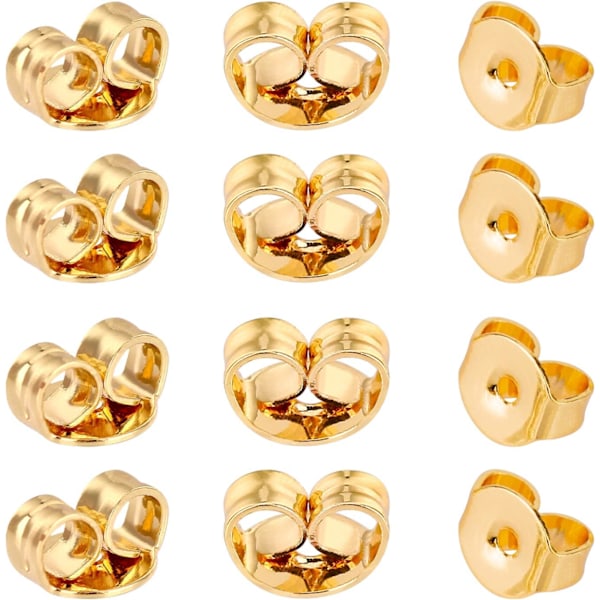 12 Pieces/6 Pairs Gold Replacement Secure Ear Locks for Earrings, Jewelry Making (6×5mm)