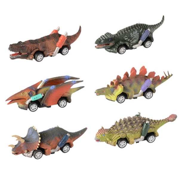 Pull Back Dinosaur Cars Toys 6 Pack Dinosaur Roadster Party Favors Games Toy