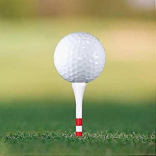 Bambugolfteet 70mm, 100 kpl, Punainen väri, Golf Stripe bambuteetappi Stripe golf-tyylinen tee70mm pallonpidike