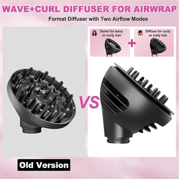 Bølge- og krølle-diffuser til HS01 HS05 HS08 To luftstrømskuppel- eller diffuse-tilstande Hår-diffuser-tilbehør Gray